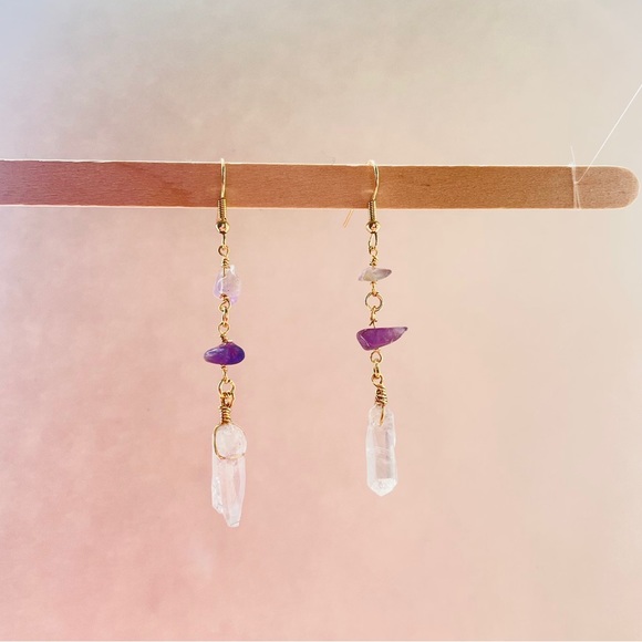 Crystal dangle earrings - Picture 2 of 4